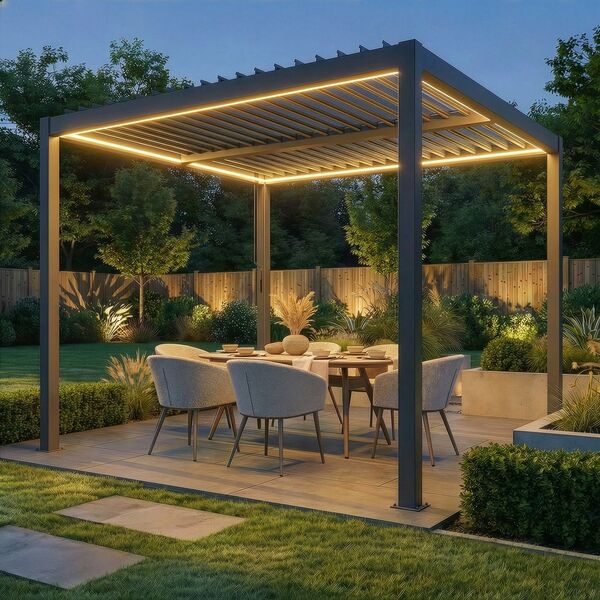 Como Pergola Aluminium Square 30x30 Frame Only - Grey