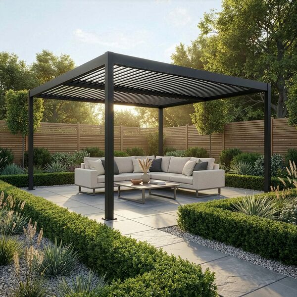 Como Pergola Aluminium Square 40x40 Frame Only - Grey