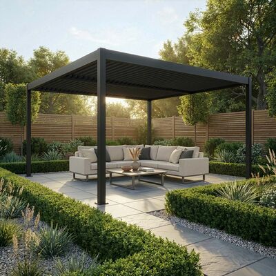 Como Pergola Aluminium Square 40x40 Frame Only - Grey