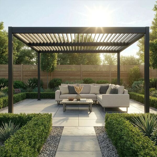 Como Pergola Aluminium Square 40x40 Frame Only - Grey