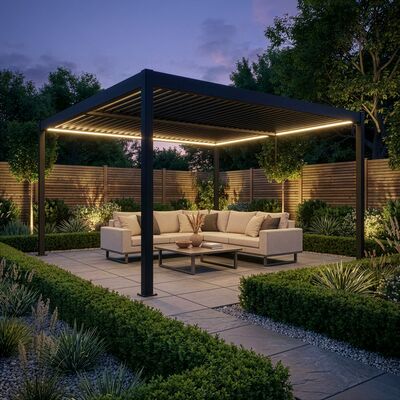Como Pergola Aluminium Square 40x40 Frame Only - Grey