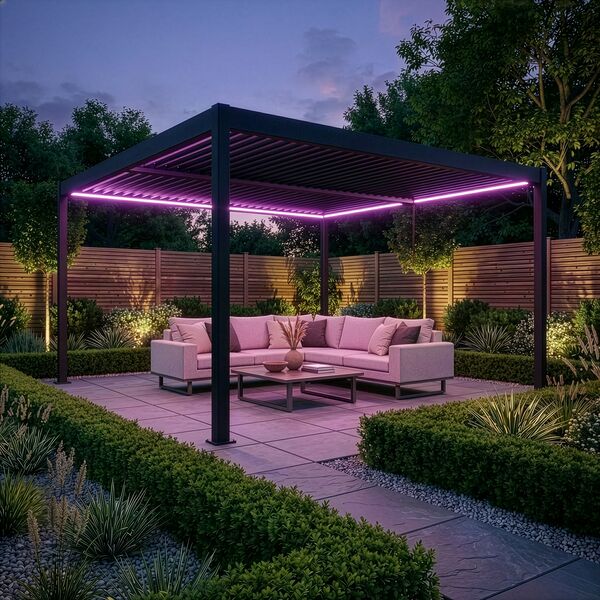 Como Pergola Aluminium Square 40x40 Frame Only - Grey