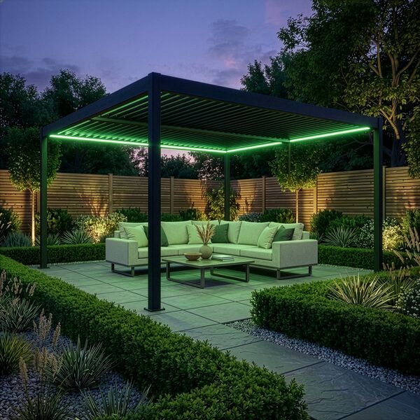 Como Pergola Aluminium Square 40x40 Frame Only - Grey