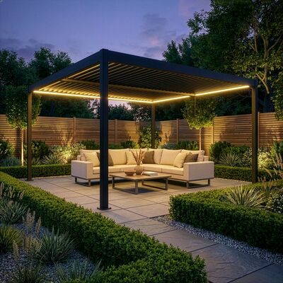 Como Pergola Aluminium Square 40x40 Frame Only - Grey