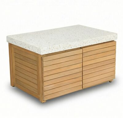 Antigua Outdoor Kitchen Kamado Unit 90x60x51 - Acacia Wood