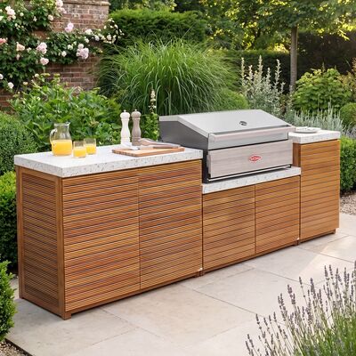 Antigua Outdoor Kitchen Unit - Medium Configuration / Beefeater 1500 Series BBQ