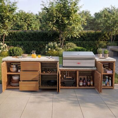 Antigua  Outdoor Kitchen Unit - Large Configuration / Beefeater 1500 Series BBQ