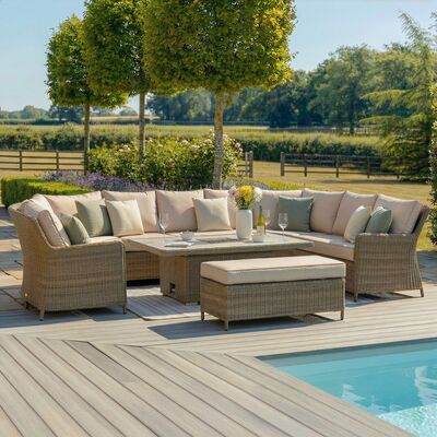 Winchester Royal U Shaped Sofa Set with Rising Table (Ceramic Glass)