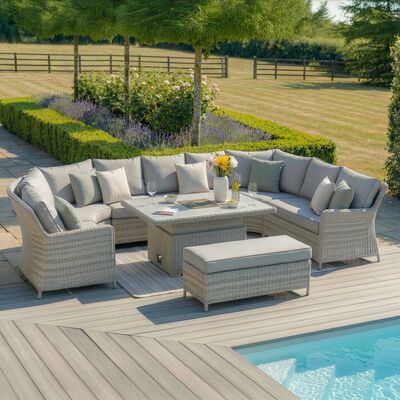 Oxford Royal U Shaped Sofa Set with Rising Table (Ceramic Glass)