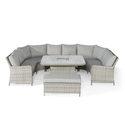 Oxford Royal U Shaped Sofa Set with Rising Table (Ceramic Glass)