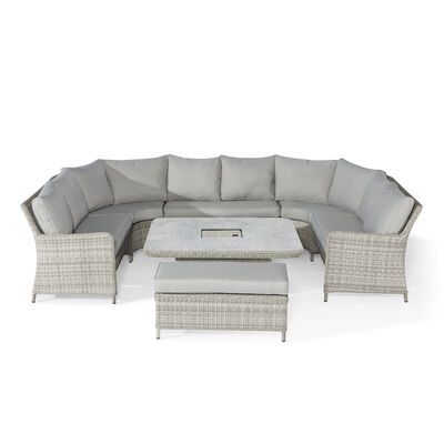 Oxford Royal U Shaped Sofa Set with Rising Table (Ceramic Glass)