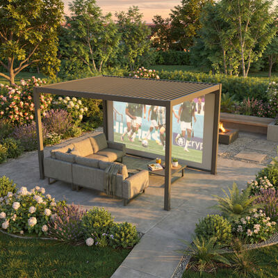 Como 4 Meter Projector Screen - Dark Grey