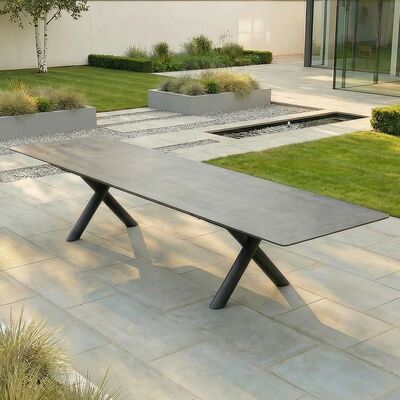 Maxim 8-12 Seat Extending Dining Table - Charcoal