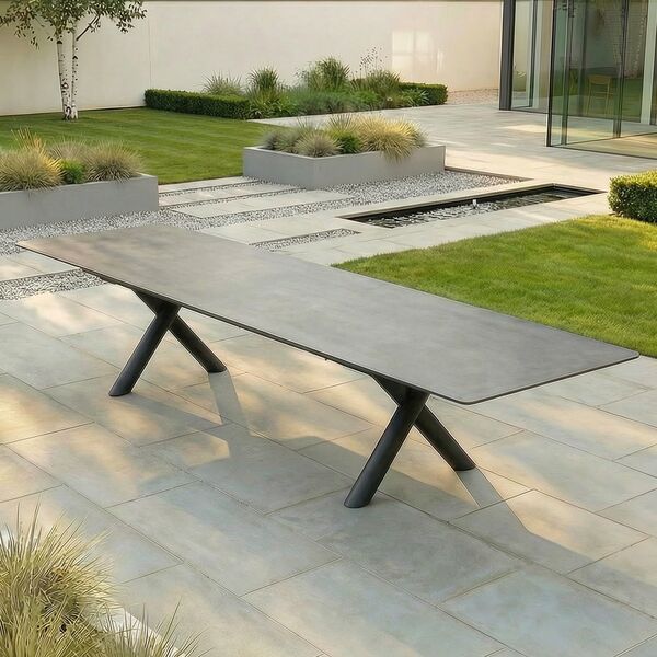 Maxim 8-12 Seat Extending Dining Table - Charcoal