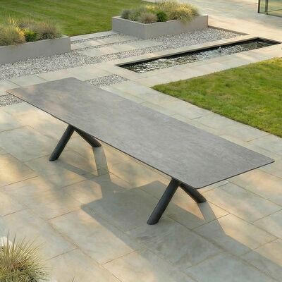 Maxim 8-12 Seat Extending Dining Table - Charcoal