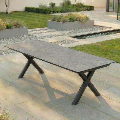Maxim 8-12 Seat Extending Dining Table - Charcoal