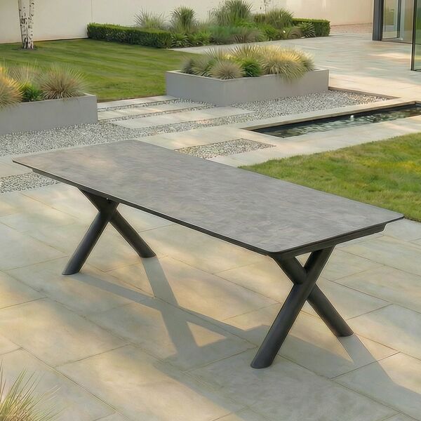 Maxim 8-12 Seat Extending Dining Table - Charcoal