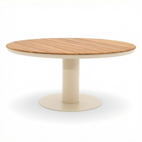 Sicily 160cm Round Table - Latte
