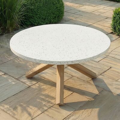 Antigua 6 Seat Round Dining Table with Terrazzo Top