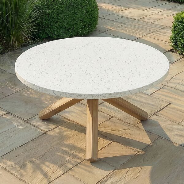 Antigua 6 Seat Round Dining Table with Terrazzo Top