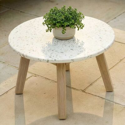 Antigua Small Round Side Table - with Terrazzo Top