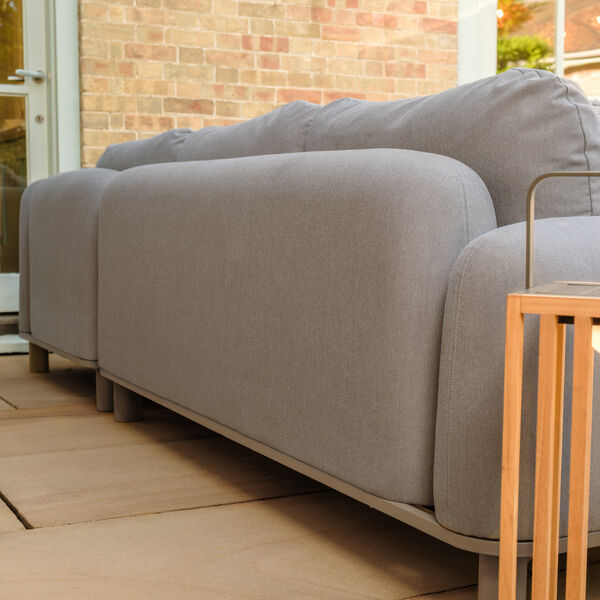 Sicily Corner Sofa Set with Sintered Stone Coffee Table  - Café