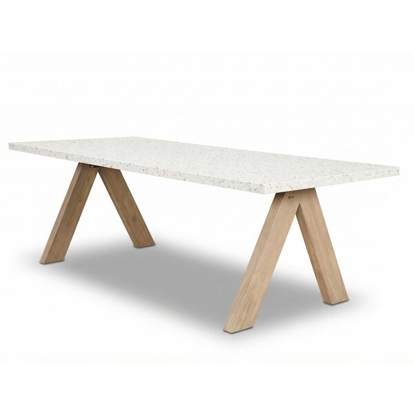 Antigua 8 Seat Rectangular Dining Set with Terrazzo Table