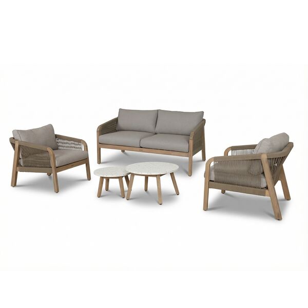 Antigua 2 Seat Sofa Set with Terrazzo Tables