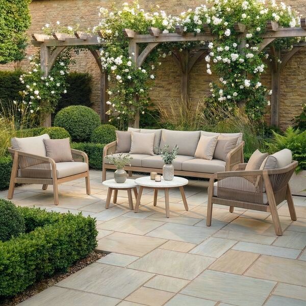 Antigua 3 Seat Sofa Set with Terrazzo Tables