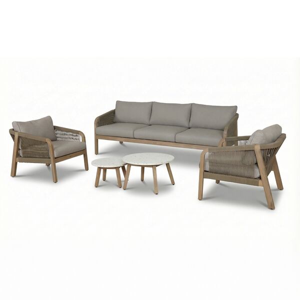 Antigua 3 Seat Sofa Set with Terrazzo Tables