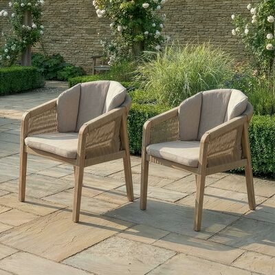 Martinique Dining Chair x 2- Light Brown