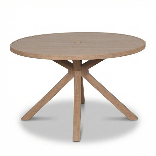 New York 4 Seat Round Dining Set - Wood Effect