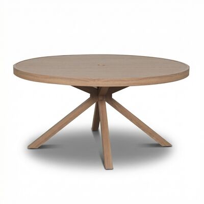 New York 6 Seat Round Dining Set - Wood Effect