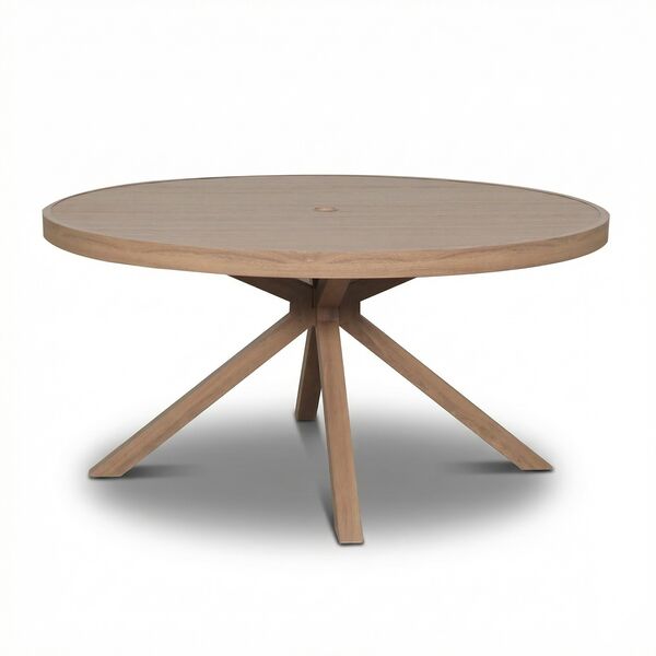 New York 6 Seat Round Dining Set - Wood Effect