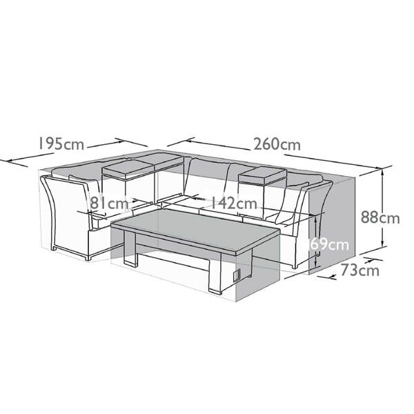 Maze - Henley Corner Dining Set - Garden Furniture Cover product image