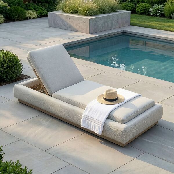 Lyon Sun Lounger - Pebble
