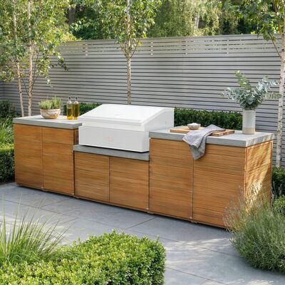 Bali Outdoor Kitchen Storage Unit - Double Unit Grill Configuration