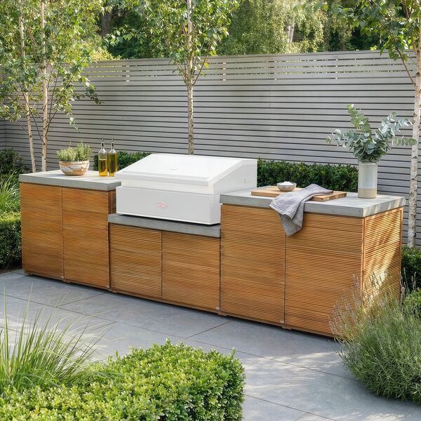 Bali Outdoor Kitchen Storage Unit - Double Unit Grill Configuration