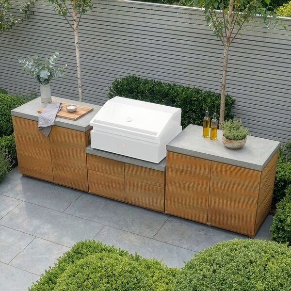 Bali Outdoor Kitchen Storage Unit - Double Unit Grill Configuration
