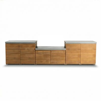 Bali Outdoor Kitchen Storage Unit - Double Unit Grill Configuration