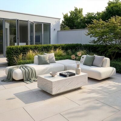 Cannes Small Corner Sofa Set with Sintered Stone Table