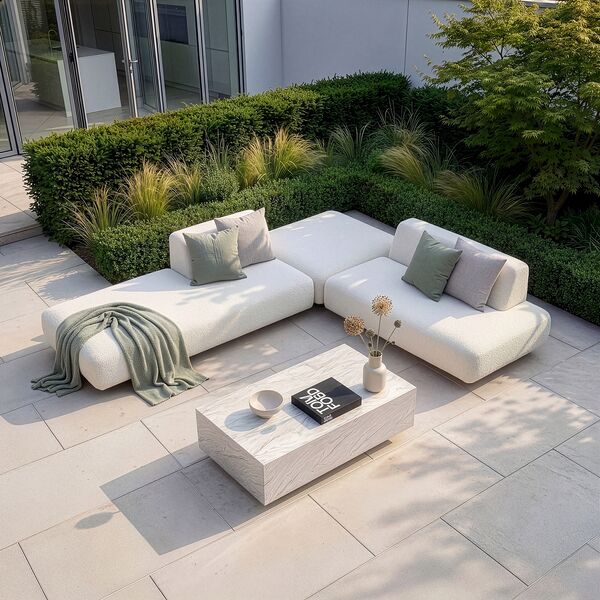 Cannes Small Corner Sofa Set with Sintered Stone Table