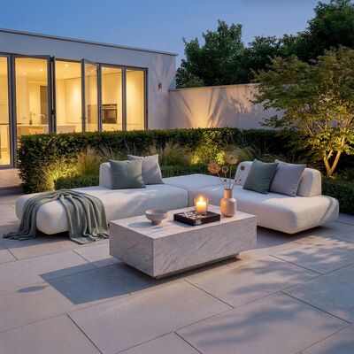 Cannes Small Corner Sofa Set with Sintered Stone Table