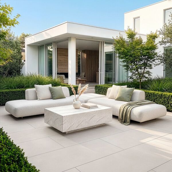 Cannes Medium Corner Sofa Set with Sintered Stone Table