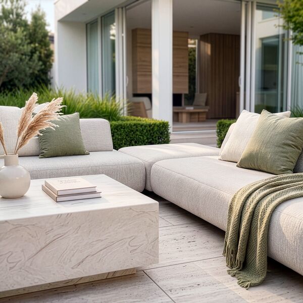 Cannes Medium Corner Sofa Set with Sintered Stone Table