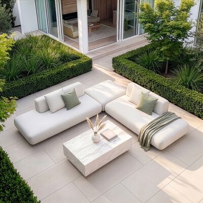 Cannes Medium Corner Sofa Set with Sintered Stone Table