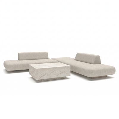 Cannes Medium Corner Sofa Set with Sintered Stone Table