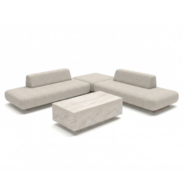 Cannes Medium Corner Sofa Set with Sintered Stone Table