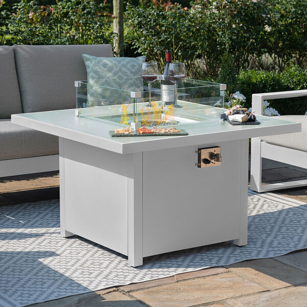 Square Fire Pit Table 105x105 / White / Amalfi & NY