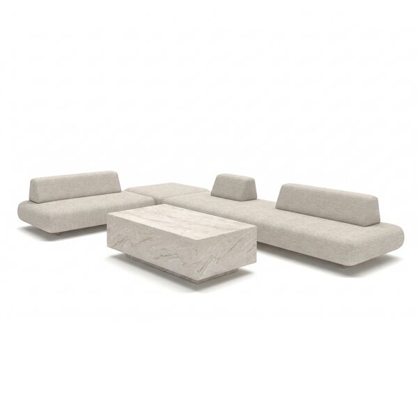Cannes Large Corner Sofa Set with Sintered Stone Table